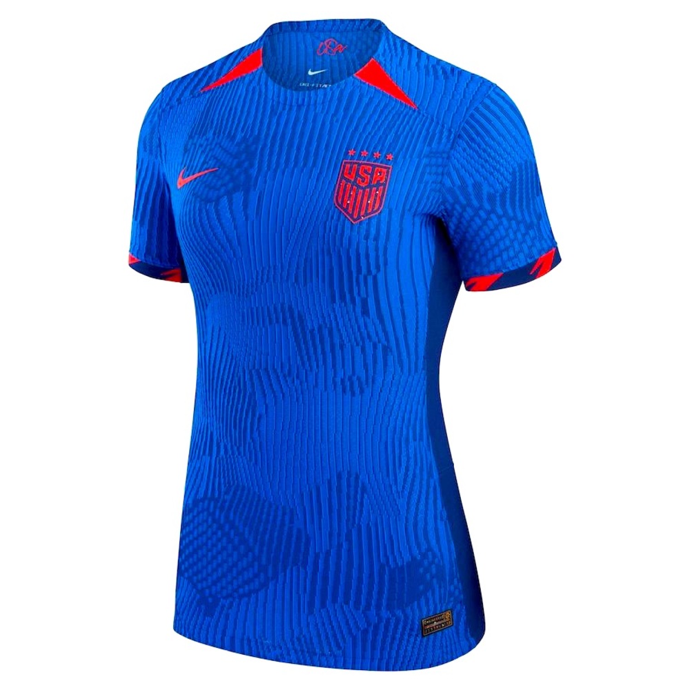 NIKE ROYAL USWNT WOMEN JERSEY. AUTHENTIC. UNIQUELY DESIGNED FOR COMFORT.